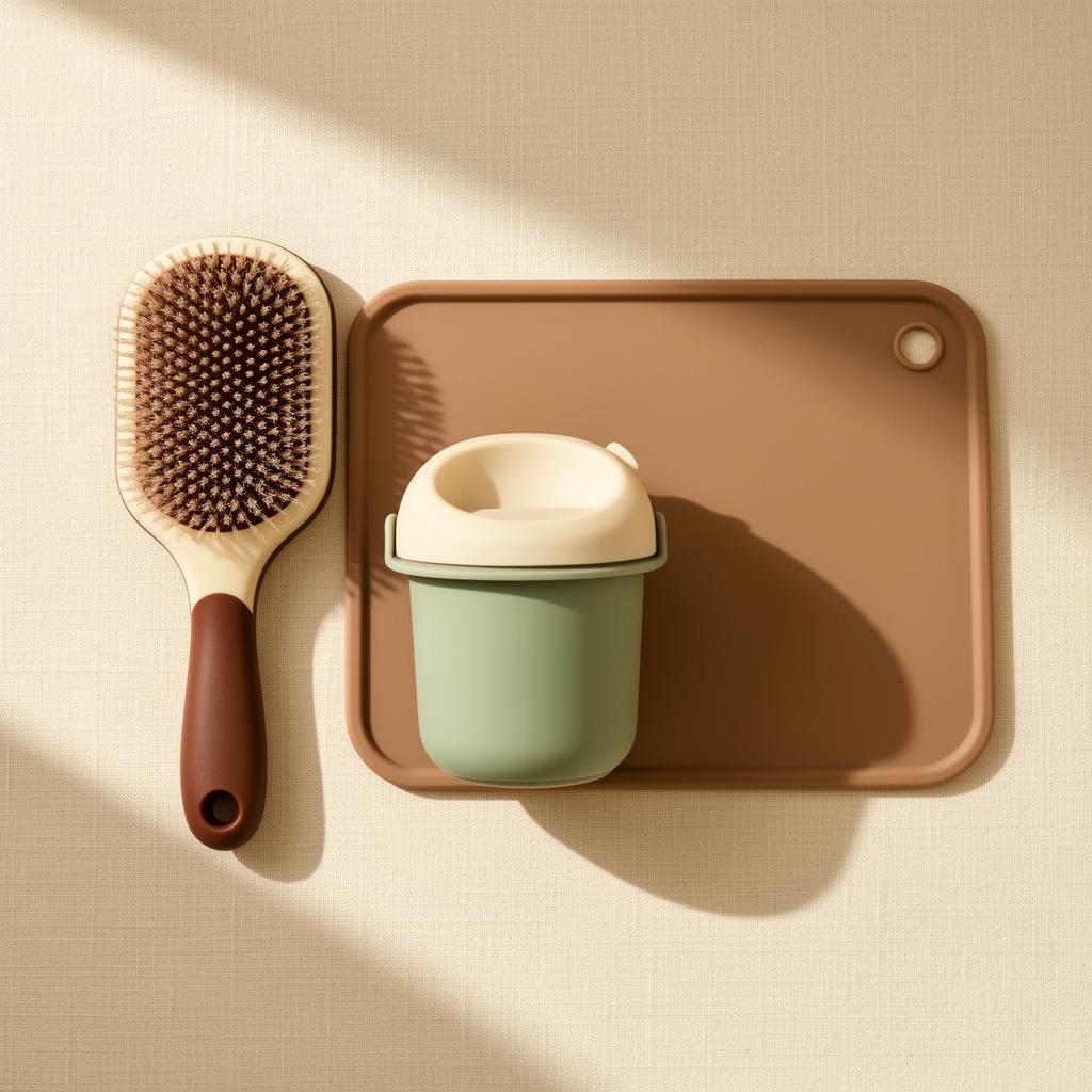 Clean Home Starter Kit by Pupora — hair remover, paw cleaner and feeding mat on a Pupora background