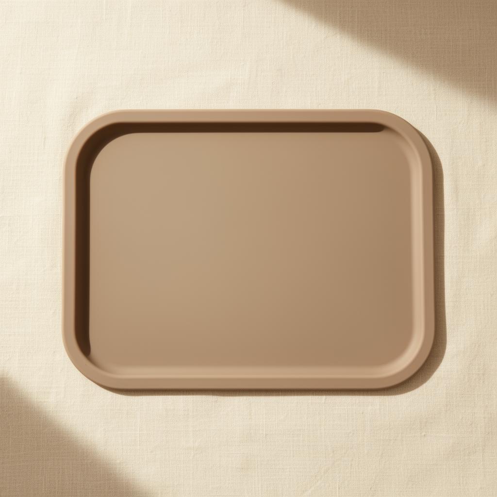 Washable silicone pet feeding mat in warm cream on a Pupora background